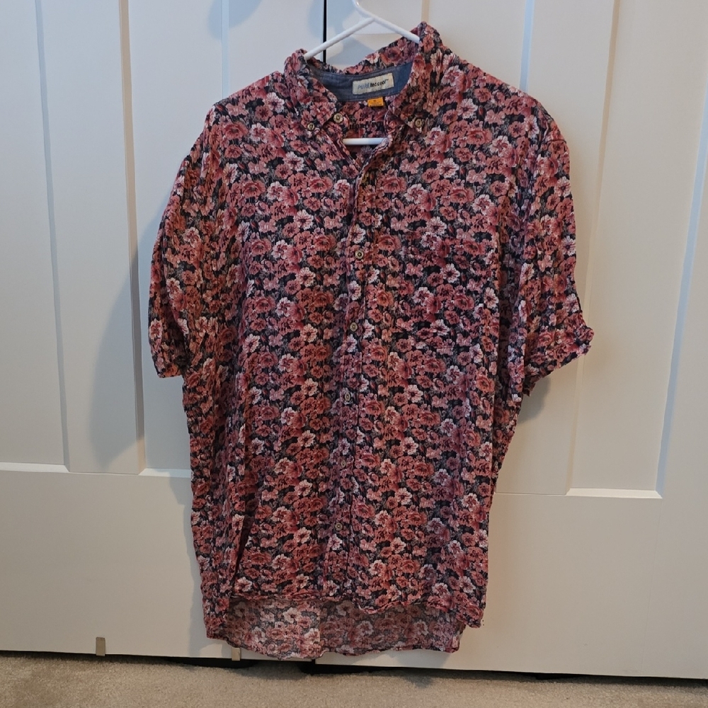 Men's Floral Casual Button Down Shirt - Multicolor